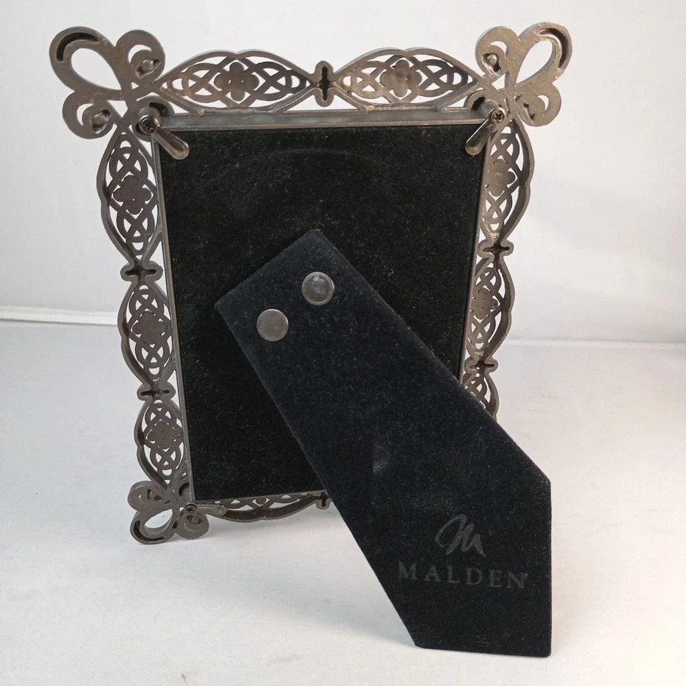 Malden Jeweled Picture Frame 3.5X5 Pewter colored decorated frame with glass jwl